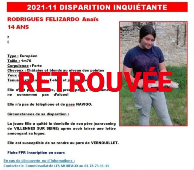 Disparition inquiétante d’Anaïs, 14 ans, dans les Yvelines : la jeune fille a été retrouvée Disparition inquiétante d’Anaïs, 14 ans, dans les Yvelines : la jeune fille a été retrouvée