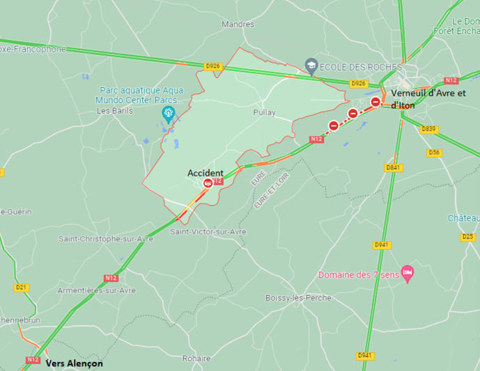 Un camion couché sur les voies près de Verneuil-d’Avre-et-d’Iton : la RN12 coupée dans les deux sens Un camion couché sur les voies près de Verneuil-d’Avre-et-d’Iton : la RN12 coupée dans les deux sens