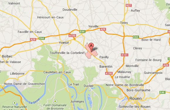L'incident s'est produit au passage à niveau n°49 sur le CD 63 à Mesnil-Panneville, au nord ouest de Pavilly