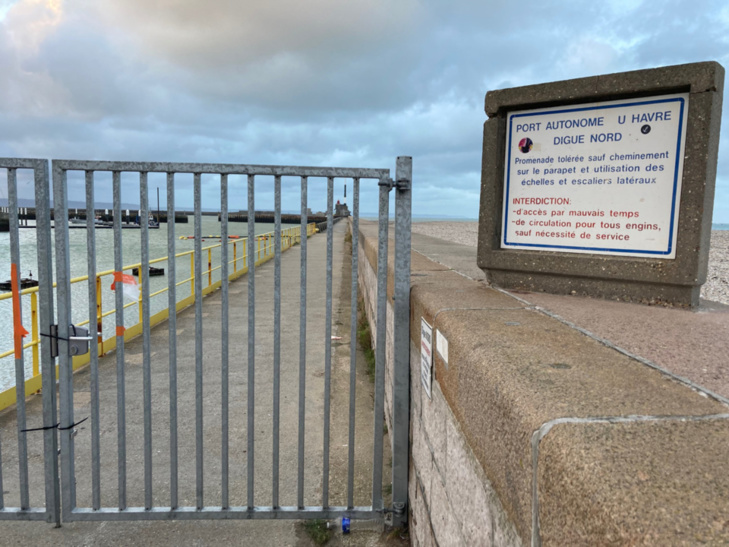 La digue Nord est fermée depuis ce vendredi pour tout le week-end - Photo © Ville du Havre