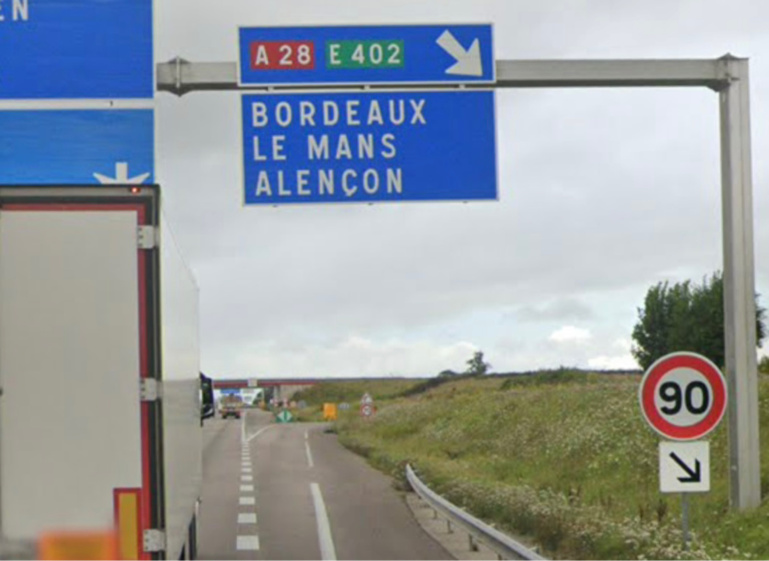 L’A28 est fermée à hauteur de la bifurcation de l’A13 vers Alençon - illustration
