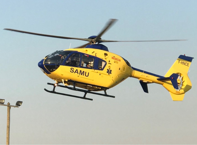 Le motard a été évacué vers le CHU de Rouen à bord de l’hélicoptère du SAMU 76 - Illustration @ infoNormandie