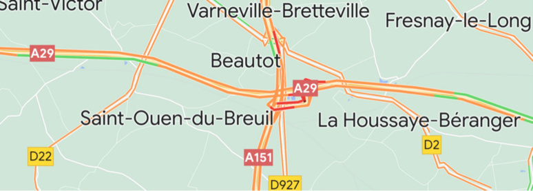 Neige et verglas. L’ A151, en Seine-Maritime, coupée en raison d’un accident de poids lourd  