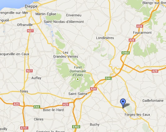 Le drame est survenu sur le CD915, particulièremernt réputé pour être dangereux entre Dieppe et Forges-les-Eaux (@Google Maps)