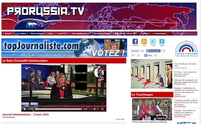 La home page du site ProRussia.TV (capture d'écran)