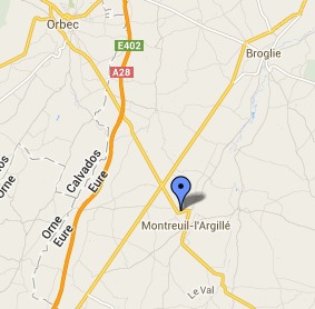 La collsion s'est produite dans un virage sur la D819 à la sortie de Monreuil-l'Argillé @Google Maps