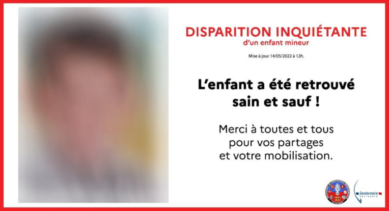 La gendarmerie du Calvados a annoncé sur sa page Facebook que Mathéo a été retrouvé La gendarmerie du Calvados a annoncé sur sa page Facebook que Mathéo a été retrouvé
