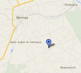 Le face-à-face s'est produit sur la RD140 en pleine ligne droite à hauteur de Granchain, sur l'axe Bernay - Beaumesnil (Google Maps)