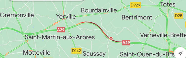 Accident entre un camion-citerne et une voiture : l’A29 fermée en direction du Havre Accident entre un camion-citerne et une voiture : l’A29 fermée en direction du Havre