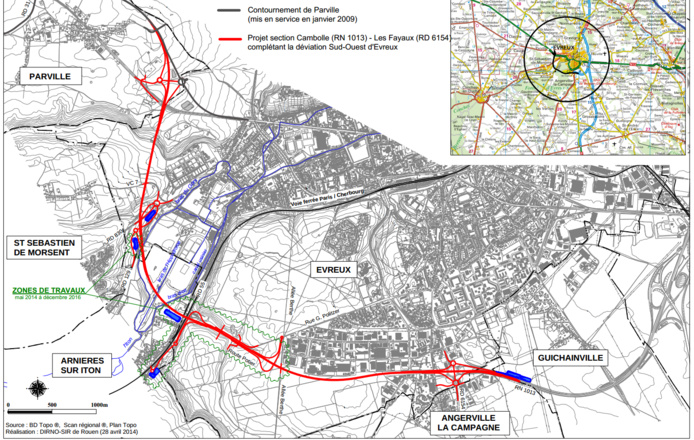 Déviation sud-ouest d'Evreux : le début des travaux, c'est pour bientôt Déviation sud-ouest d'Evreux : le début des travaux, c'est pour bientôt