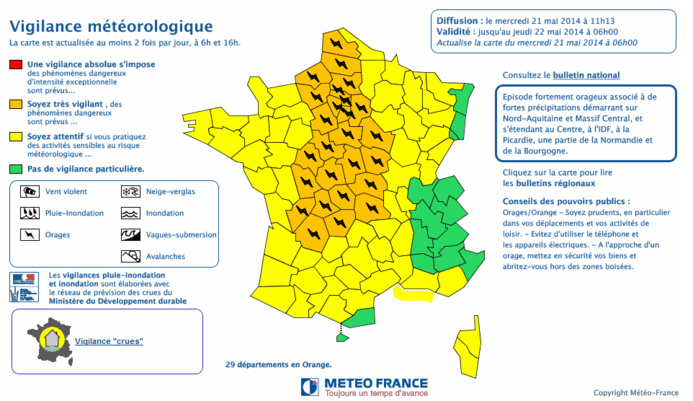 Capture d'écran Météo France. Cliquez sur la carte pour l'agrandir Capture d'écran Météo France. Cliquez sur la carte pour l'agrandir