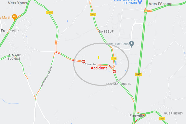 Seine-Maritime : un mort et deux blessés graves dans un face-à-face sur la D 104 à Froberville Seine-Maritime : un mort et deux blessés graves dans un face-à-face sur la D 104 à Froberville