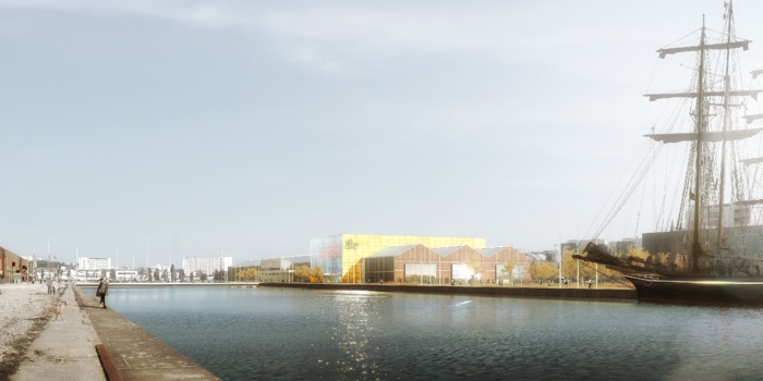 Vue d'artiste du futur centre de spectacles et de congrès du Havre  @Paul Andreu, architecte