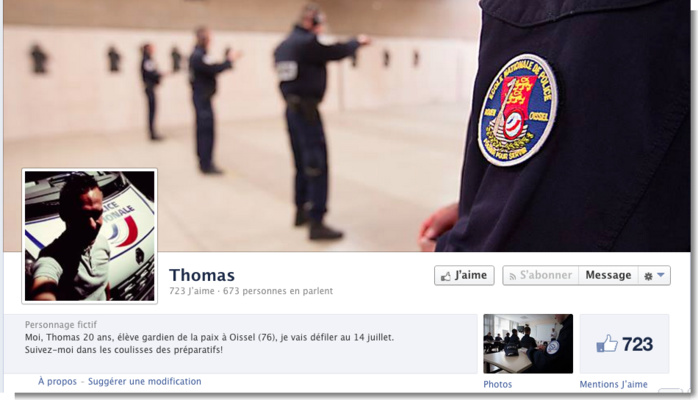 Thomas raconte sur sa page Facebook sa préparation en vue du défilé du 14 juillet auquel il participera en tant qu'élève de l'école de police de Oissel, près de Rouen