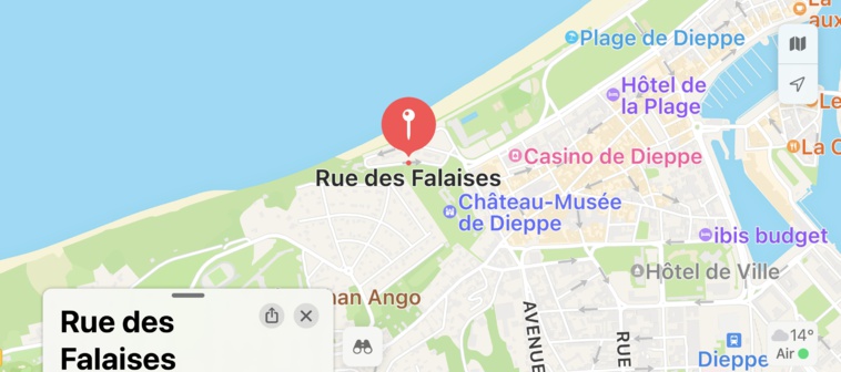 A Dieppe, un homme dans un état grave après avoir chuté de la falaise avec sa voiture A Dieppe, un homme dans un état grave après avoir chuté de la falaise avec sa voiture