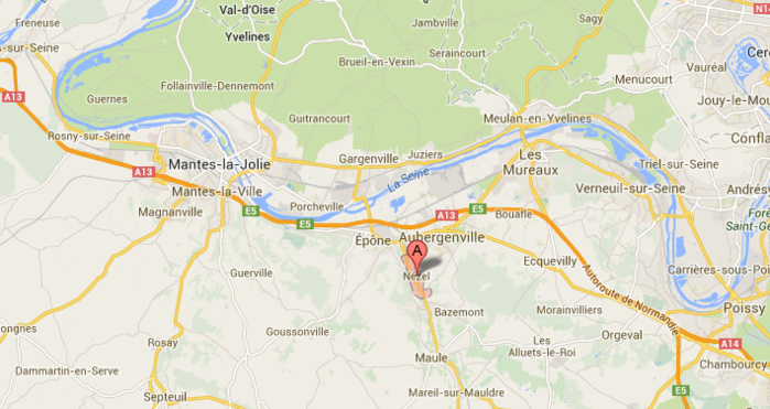 La collision s'est produite à Nézel, un village situé entre Mantes-la-Jolie et Aubergenville