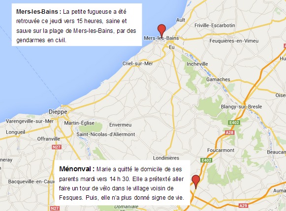 iDisparition : Marie, 13 ans, retrouvée sur la plage de Mers-les-Bains par les gendarmes
