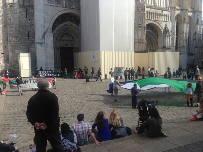 A Rouen, une quarantaine de manifestants en soutien à la Palestine