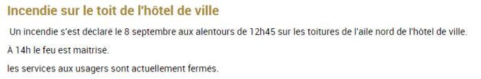 Incendie dans les combles : l'hôtel de ville de Rouen évacué Incendie dans les combles : l'hôtel de ville de Rouen évacué
