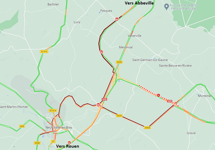 Accident de poids-lourd près de Neufchâtel-en-Bray : l'A 28 coupée en direction de Rouen
