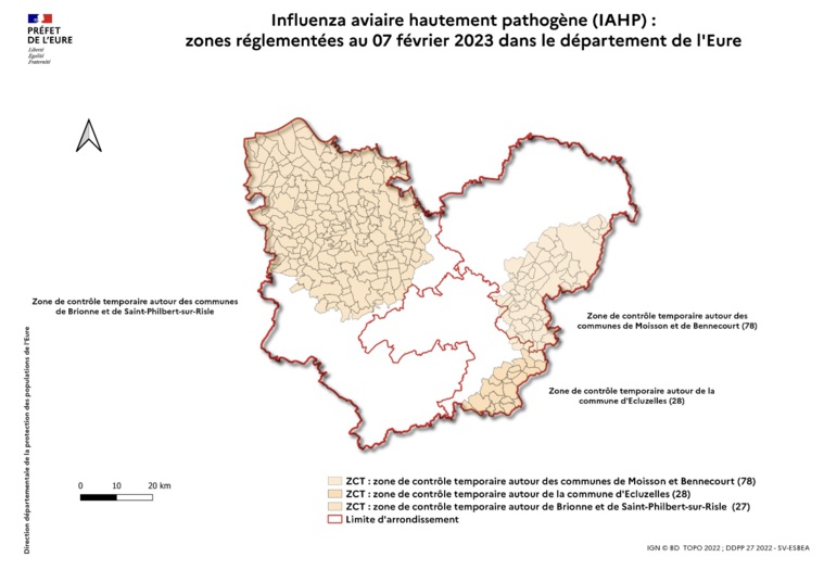 208 communes de l’Eure sont concernées par le virus de l’influenza aviaire 208 communes de l’Eure sont concernées par le virus de l’influenza aviaire