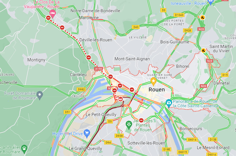 #InfoRoute. Le pont Flaubert et l'autoroute A150 fermés ce matin après un accident près de Rouen 