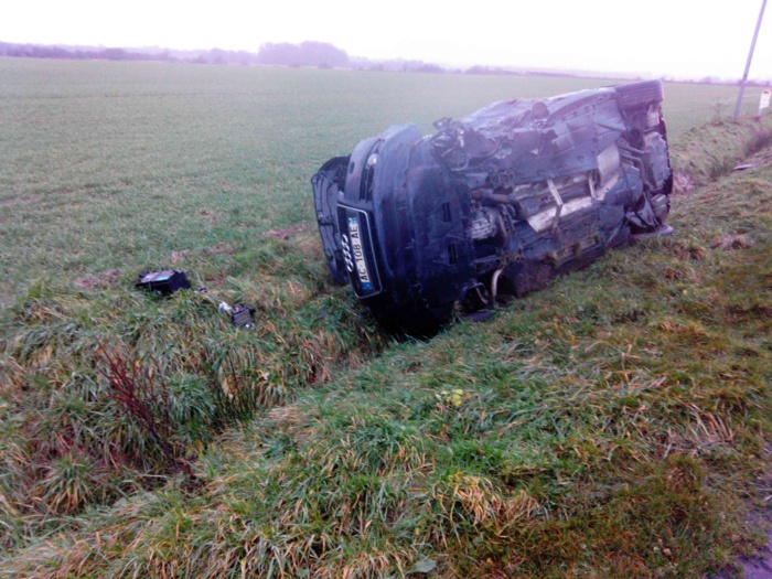 Le conducteur de l'Audi est sorti indemne de l'accident (Photo DR) Le conducteur de l'Audi est sorti indemne de l'accident (Photo DR)