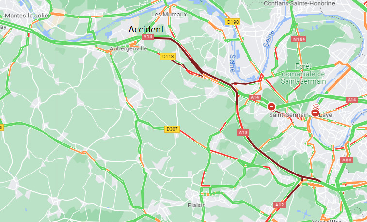 Yvelines. Accident sur l'A13 : un motard héliporté en urgence absolue vers un hôpital parisien