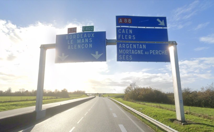 L'accidfent s'est produit dans le secteur de l'échangeur de l'A28 et de l'A88, à hauteur de Sées (Orne).
