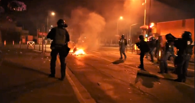 Dans plusieurs villes du département, les forces de l'ordre ont été confrontées à des émeutes - - Extrait d'une vidéo DDSP27
