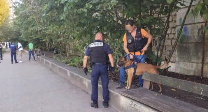 Les policiers, assistés du chien anti-stup Canna ont contrôlé 47 personnes sur les quais de la rive gauche - Photo ©DDSP76