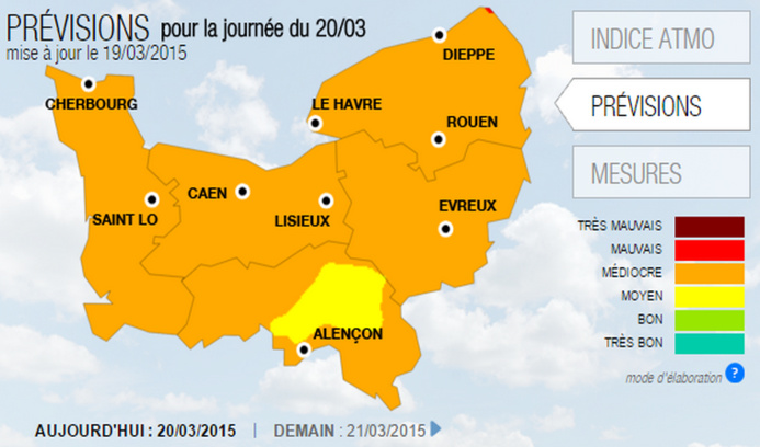 Pollution de l'air : ça continue ce vendredi en Haute-Normandie Pollution de l'air : ça continue ce vendredi en Haute-Normandie