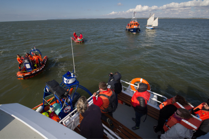 Exercice d'évacuation d'un navire en baie de Somme : de gros moyens maritimes déployés Exercice d'évacuation d'un navire en baie de Somme : de gros moyens maritimes déployés