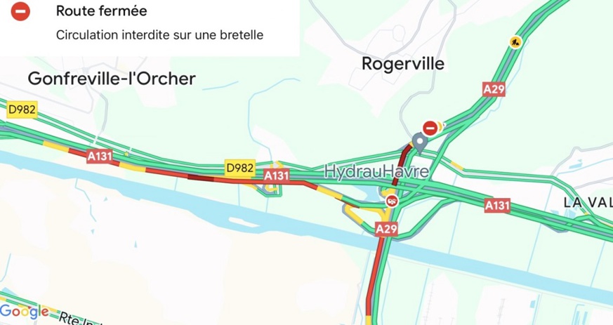 Éboulement de falaise près du Havre : la bretelle A29/A131 fermée à la circulation Éboulement de falaise près du Havre : la bretelle A29/A131 fermée à la circulation
