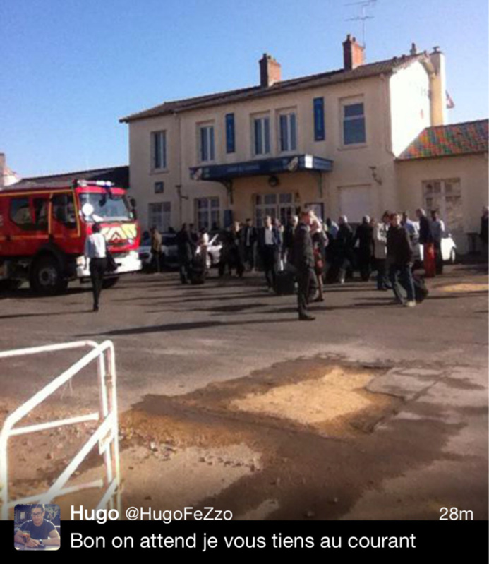 Le train de voyageurs a été évacué à la gare de Nangis Le train de voyageurs a été évacué à la gare de Nangis