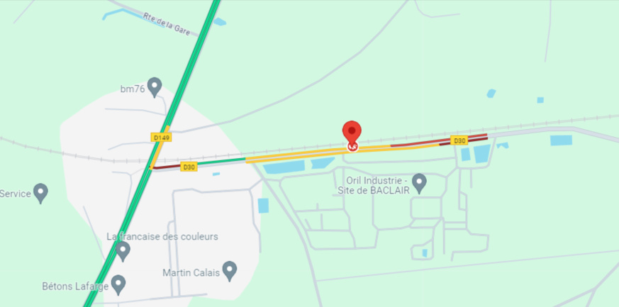 L'accident s'est produit au niveau du site de Oril Industrie, en bordure de la D30 L'accident s'est produit au niveau du site de Oril Industrie, en bordure de la D30