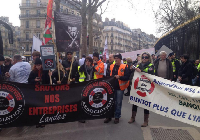 Lors de la manifestation du 9 mars dernier à Paris (Photo @Association Sauvons nos entreprises)