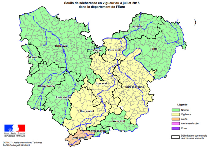 Sécheresse : premières mesures de limitation de l'usage de l'eau dans l'Eure
