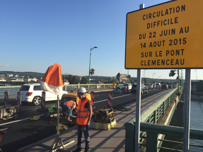 La remise en état du pont Clemenceau à Vernon est le gros chantier de l'été dans l'Eure (Photo@CD) La remise en état du pont Clemenceau à Vernon est le gros chantier de l'été dans l'Eure (Photo@CD)