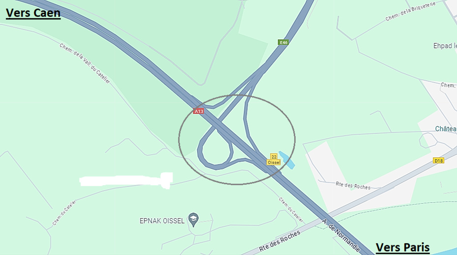 Seine-Maritime. Le piéton traversait l'autoroute A13 à Oissel, il est percuté mortellement par une voiture Seine-Maritime. Le piéton traversait l'autoroute A13 à Oissel, il est percuté mortellement par une voiture