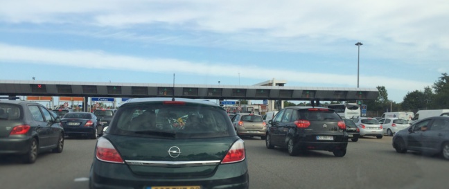 Au péage de Heudebouville, dans l'Eure (Photo : Mathilde/infoNormandie)