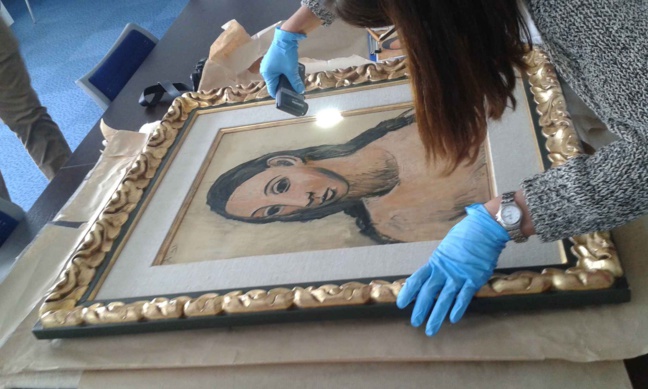 Le tableau de Pablo Picasso “Head of A Young Woman” a été saisi sur le yacht d'un banquier espagnol vendredi dernier par les douanes françaises. (Photo @Douane française)