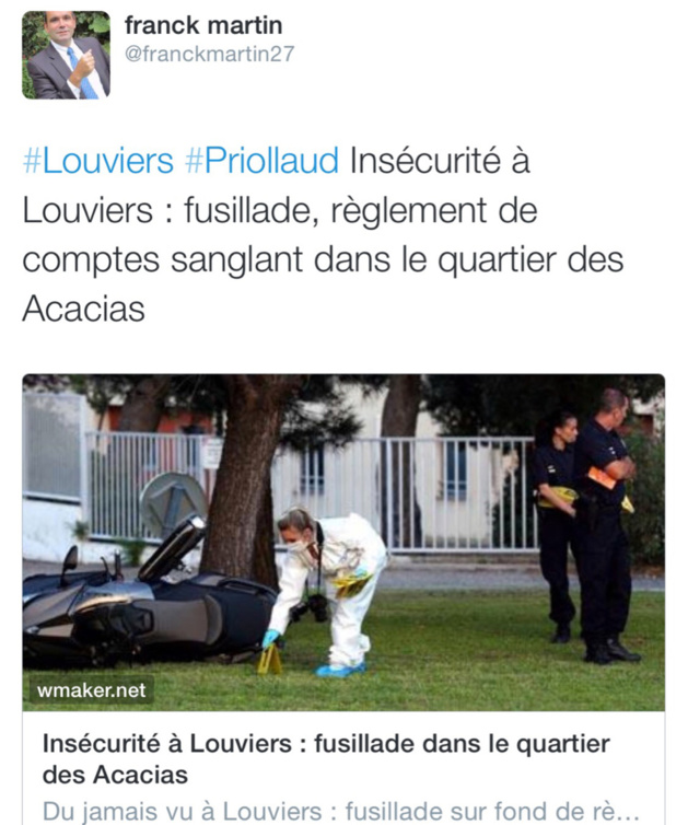 Trois blessés dans une fusillade à Louviers cet après-midi