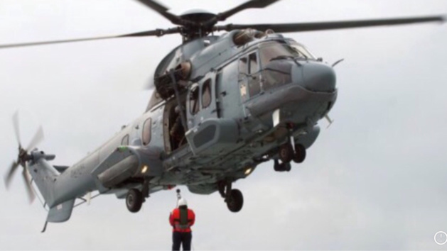 L'hélicoptère de la Marine nationale a été engagé dans les recherches (Photo @Marine)