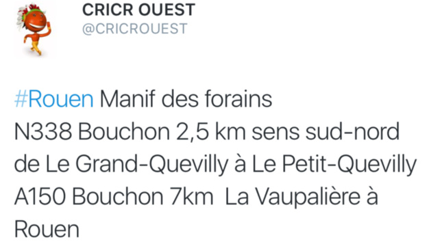 Manifestation des forains ce matin : circulation paralysée à Rouen Manifestation des forains ce matin : circulation paralysée à Rouen