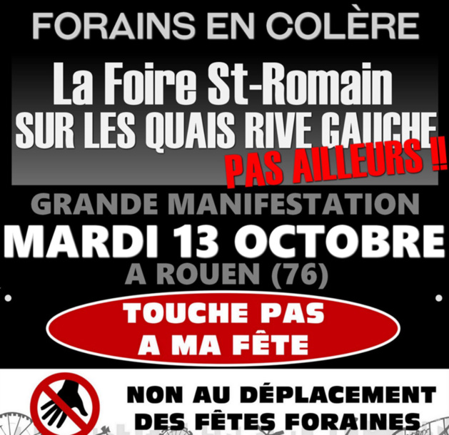 Manifestation des forains ce matin : circulation paralysée à Rouen Manifestation des forains ce matin : circulation paralysée à Rouen