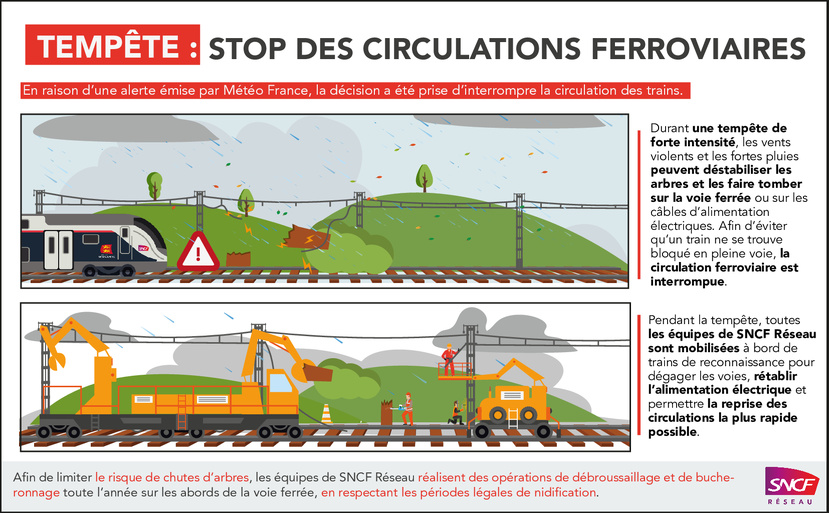 La circulation des trains interrompue en Normandie ce week-end, en prévison de la tempête Darragh La circulation des trains interrompue en Normandie ce week-end, en prévison de la tempête Darragh