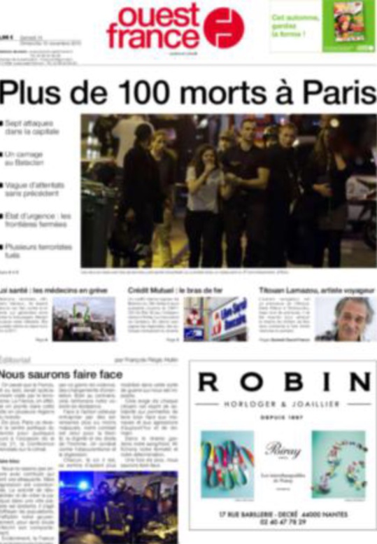 Attentats de Paris : au moins 120 morts. L'Etat prend des mesures exceptionnelles Attentats de Paris : au moins 120 morts. L'Etat prend des mesures exceptionnelles