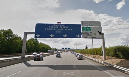 L'accident s'est produit au niveau de la sortie n°13 Mantes Ouest (@Google Maps)