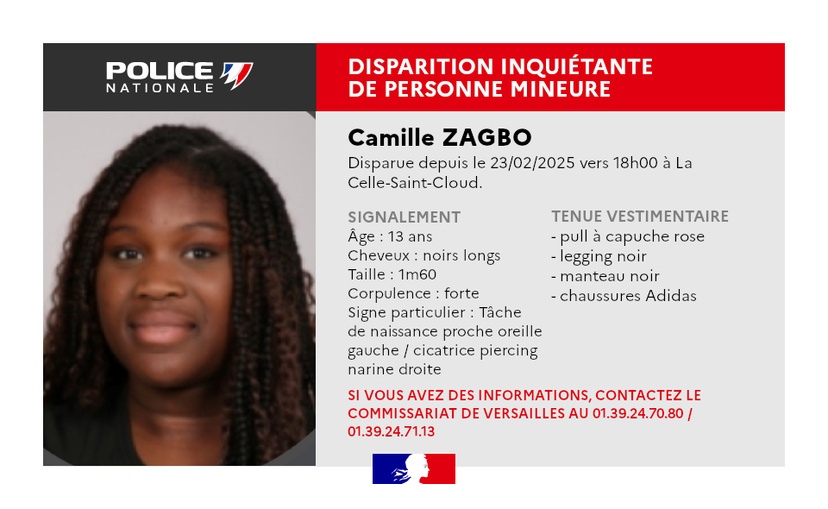 Disparition inquiétante dans les Yvelines : un appel à témoin lancé pour retrouver Camille, 13 ans